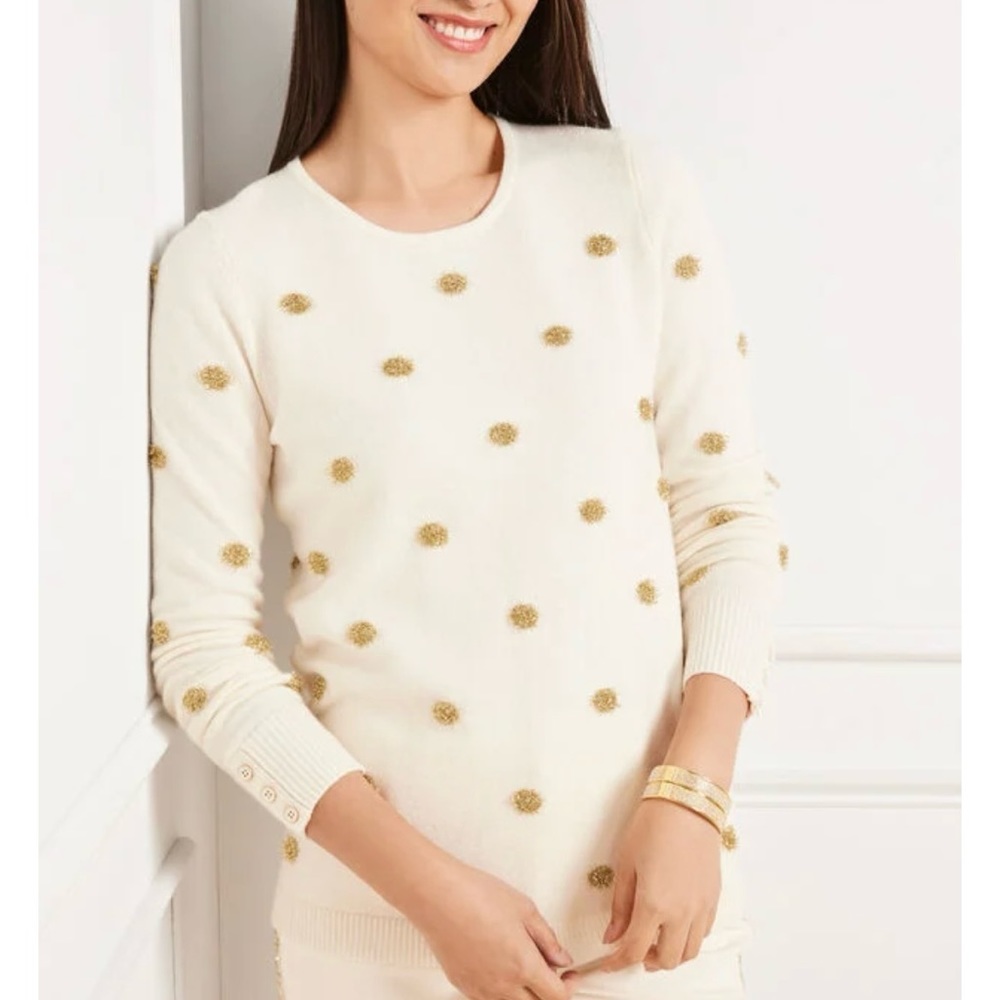 Talbots Crewneck Pullover with Tinsel Dots